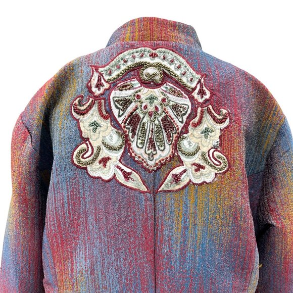 Soft Surroundings Vintage Maija Embroidered Jacket Velvet Bead Boho Maximalist M - Picture 5 of 11